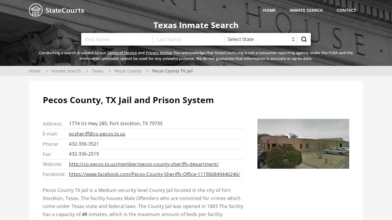 Pecos County TX Jail Inmate Records Search, Texas ...