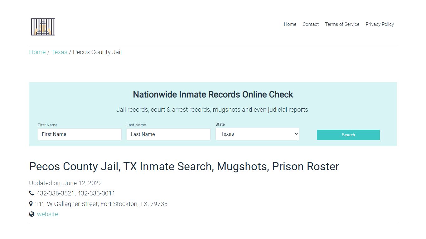 Pecos County Jail, TX Inmate Search, Mugshots, Prison ...